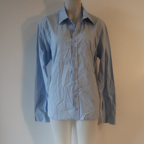 Mens Leonard Frisbie Blue Button Down Dress Shirt XL - Picture 2 of 7
